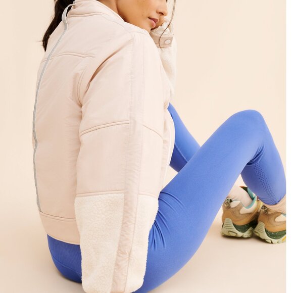 new FREE PEOPLE MOVEMENT on your mark moto sherpa fleece s small - Picture 5 of 5